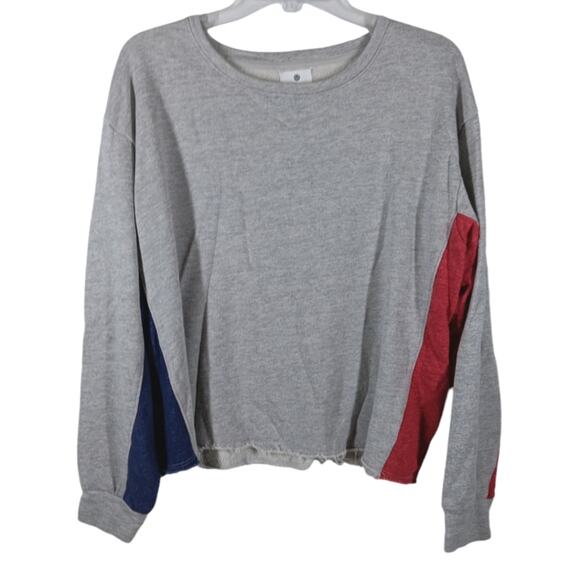 Sundry Long Sleeve Colorblock Sweatshirt Gray size Large (3) - Picture 1 of 6